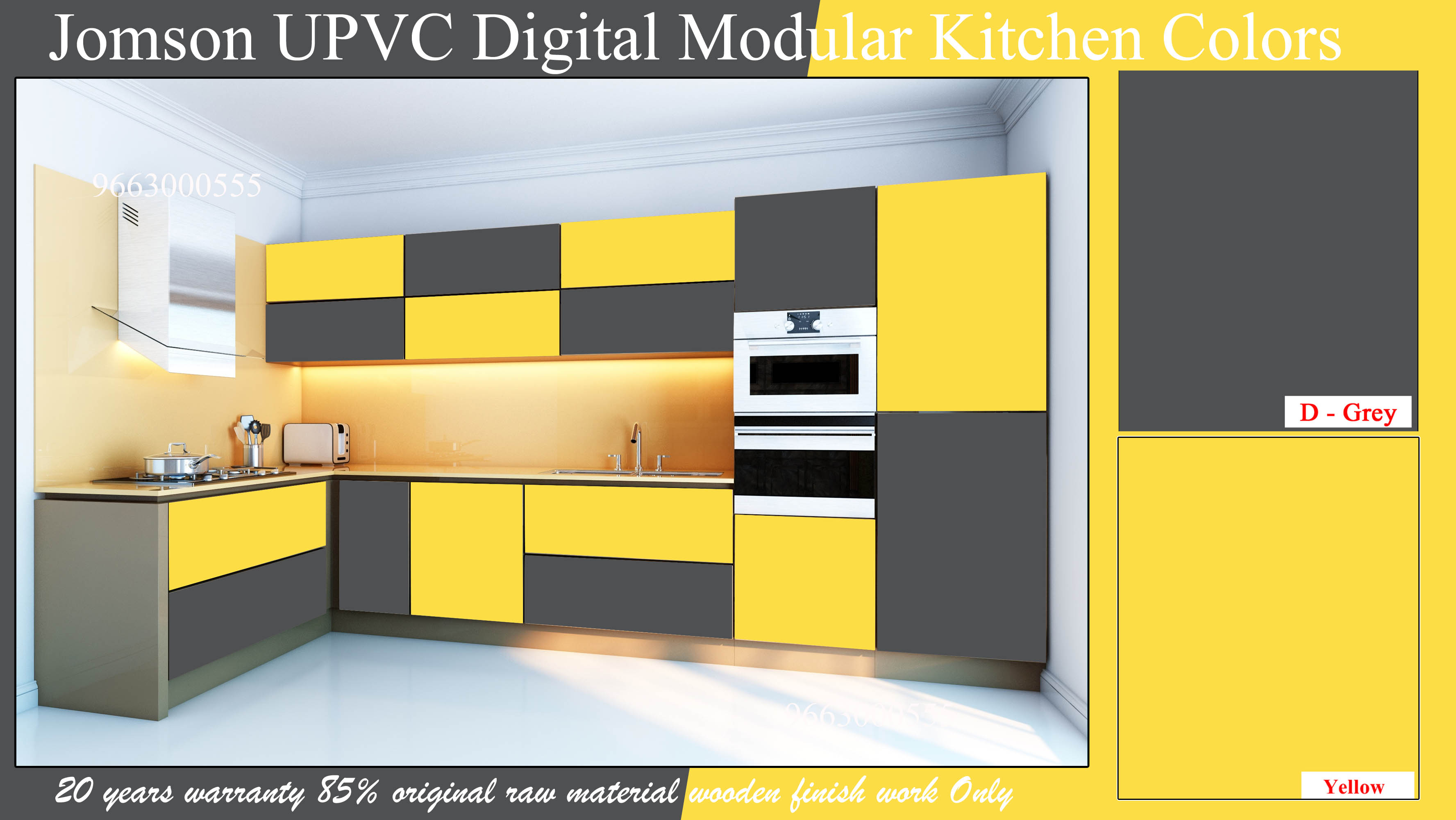 yellow color modular kitchen